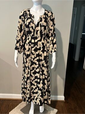 ba&sh black/cream print dress